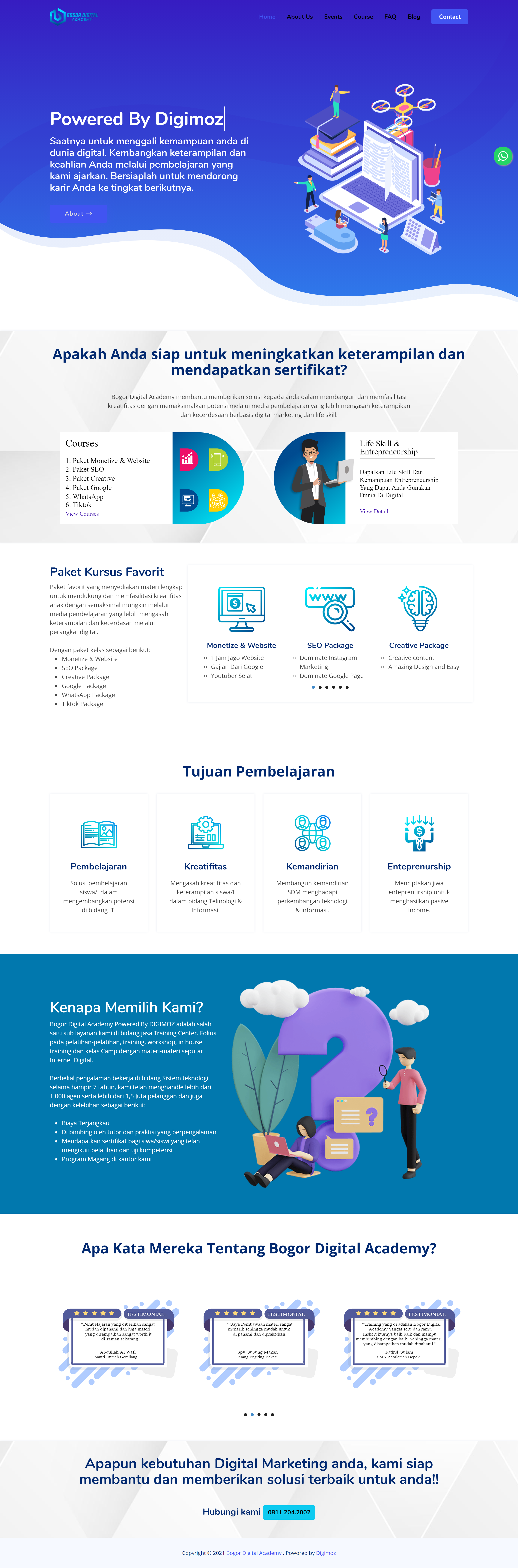 Website Bogor Digital Academy